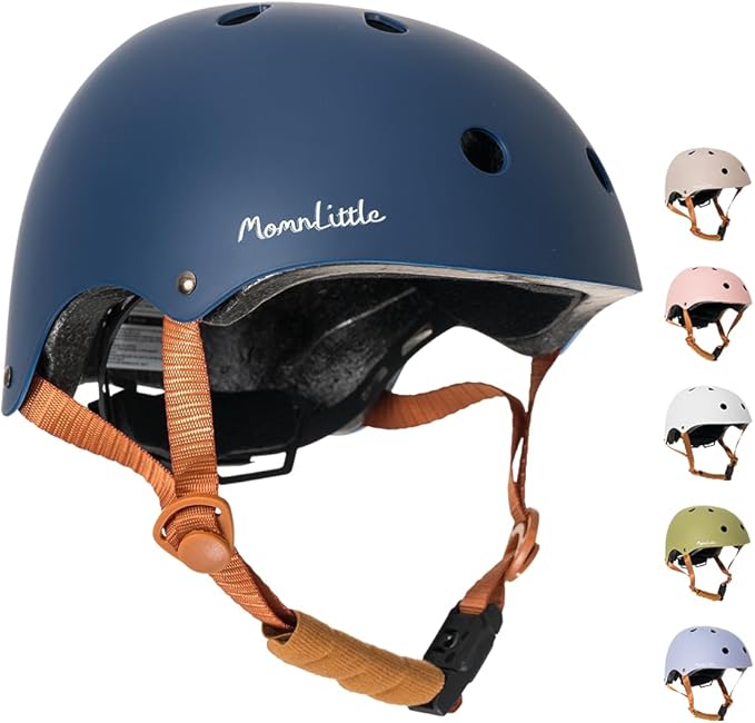 MomnLittle Kids Bike Helmet with Quick Pinch-Free Magnetic Buckle CPSC Certified Bike Helmet for Toddler Boys and Girls