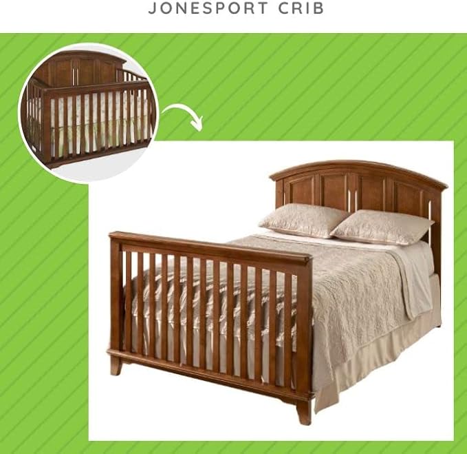 Full-Size Conversion Kit Bed Rails for Westwood Design Convertible Cribs - Solid Wood Rail - Toddler and Adult Bed Rail for Full-Size Beds - Essential Nursery and Baby Furniture (Tuscan, Option 2)