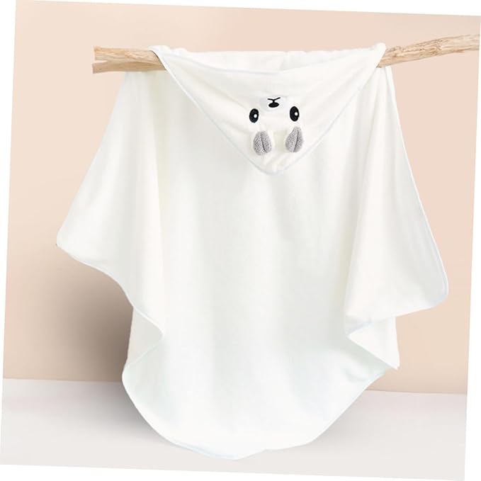 2pcs Hooded Bath Towels for Coral Fleece Soft Absorbent Animal Design Bathrobe Cape for Newborns Bath Swimming Beach Use