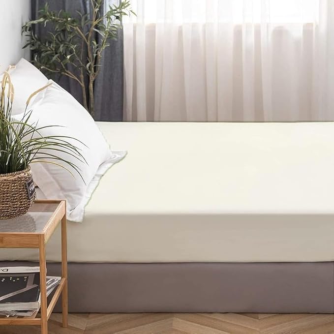 Mattress Protector Full XL Size 100% Waterproof Zippered Cover, 15 Inches Deep, Six-Sided Mattress Encasement for Bed, Zipper Closure Style (Ivory)