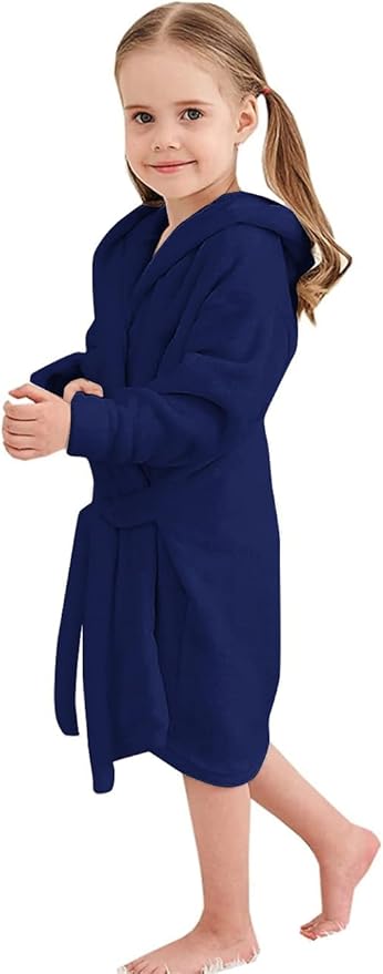 Girls Fleece Hooded Robes, Kids Soft Premium Fuzzy Bathrobe for Gifts, 2-12 Years