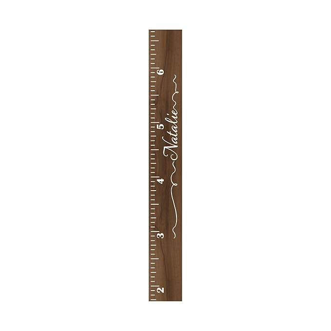 Wooden Kids Growth Height Chart Ruler for Boys and Girls Painted or Engraved (Script Ribbons)