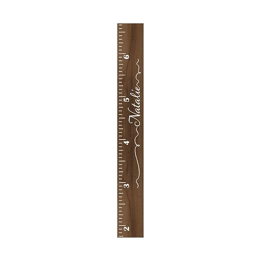 Wooden Kids Growth Height Chart Ruler for Boys and Girls Painted or Engraved (Script Ribbons)