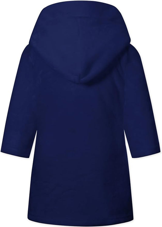 Girls Fleece Hooded Robes, Kids Soft Premium Fuzzy Bathrobe for Gifts, 2-12 Years