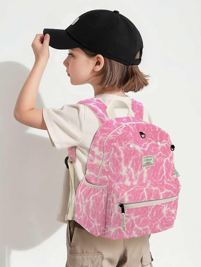 atgark Corduroy Toddler Backpack for Girls 2-5: Preschool Backpack for Girls