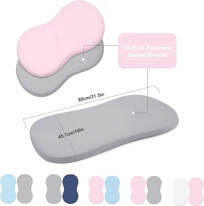 2Pcs Soft Breathable Crib Fitted Sheet Set for Bassinet Rotation Sleeper Newborns Baby Mattress Protectors Sleeves