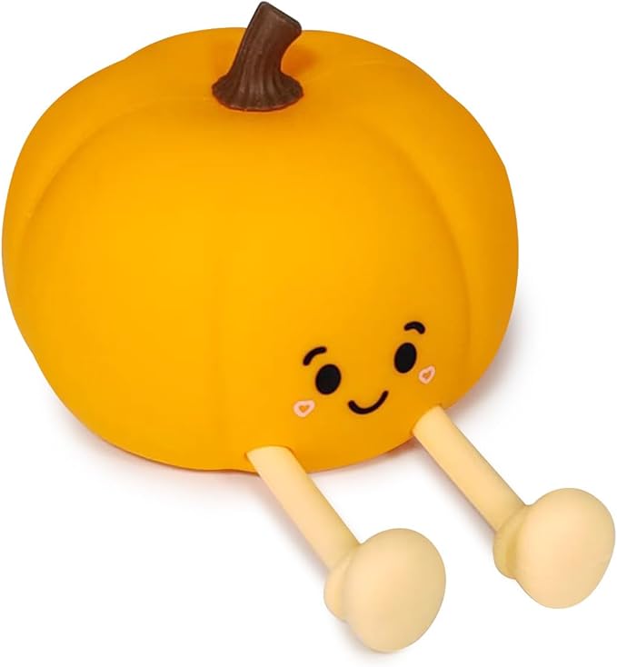 loatme Night Light for Kids, Rechargeable Dimmable Silicone LED Nightlight, Baby Nursery Night Lamp, Touch Squishy Lamp, Halloween Gifts for Girls, Boys, Toddler Room Decor, Pumpkin
