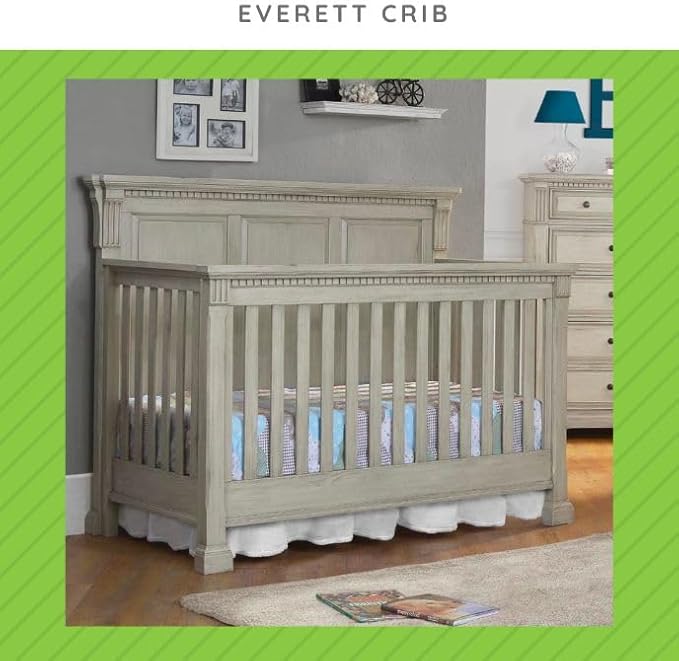 CC KITS Full-Size Conversion Kit Bed Rails Compatible with Bertini Baby Cribs (Antique Grey)