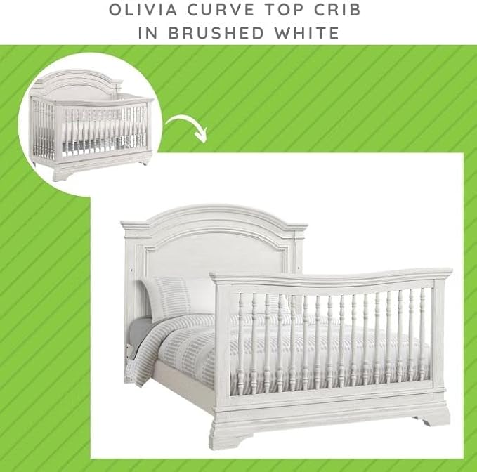 Full-Size Conversion Kit Bed Rails for Westwood Design Convertible Cribs - Solid Wood Rail - Toddler & Adult Bed Rail for Full-Size Beds - Essential Nursery & Baby Furniture (Brushed White, Option 1)