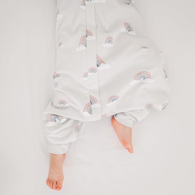 Woolino 4 Season Baby Sleep Bag or Sack with Feet Opening, Merino Wool and Organic Cotton, Toddler Sleeping Bag, 3-4T, Rainbow