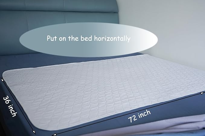 Bed Pad for Incontinence Reusable Underpad 36" X72" Fits King Bed Large Washable Waterproof Draw Sheet Mattress Protector for Seniors, Bedwetting Kids, Hospitals, Pets