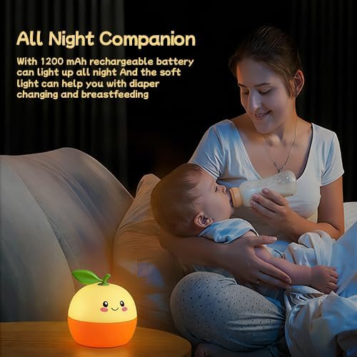 DNBFLLK Tangerine Night Light,Cute Orange Sleep Light,Night Light for Kids,Charming lamp Decoration for Children's Rooms, Delightful Gifts for Baby Boys and Girls, Christmas Presents