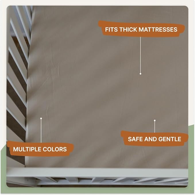 Parker Baby Soft & Durable Fitted Baby Crib Sheets | Snug Fit for Standard Crib Mattresses | Machine Washable, Fade-Resistant & Modern Nursery Designs