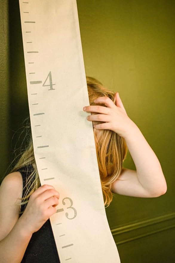 Canvas Growth Chart Ruler Fabric Natural Color Big Brother Big Sister Gift Children Height Chart Measure Childs Growth Kids Room Decor Nursery Wall Ruler and Pen