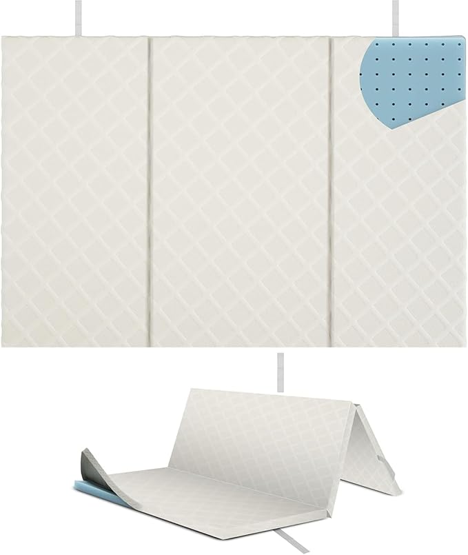 Sleepah Pack and Play Mattress Waterproof & Washable Cover Foldable Tri-Fold Pad 38 x 26 x 1.5 Pad for Babies and Toddlers Play Yards Mattresses Fits Most Playpens