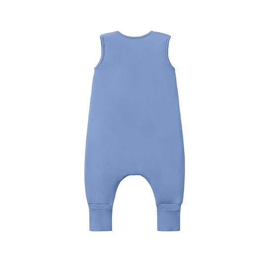 Baby/Toddler Sleep Sack with Legs, Rayon from Bamboo 95% + 5% Spandex, 1.0 TOG, 2‑Way Zipper Sleeping Bag, Walker‑Friendly 18-36M Blue