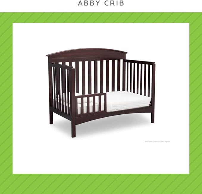 Toddler Bed Safety Guard Rail Compatible with Delta Children Convertible Cribs - Solid Wood Rail for Convertible Crib to Toddler Bed Conversion - Safety Guard Rail (Dark Chocolate - 207, #0080)