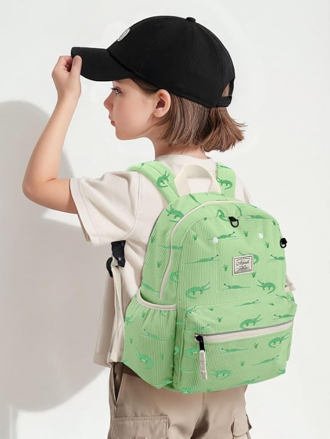 atgark Corduroy Toddler Backpack for Boys 2-5: Preschool Backpack for Boys