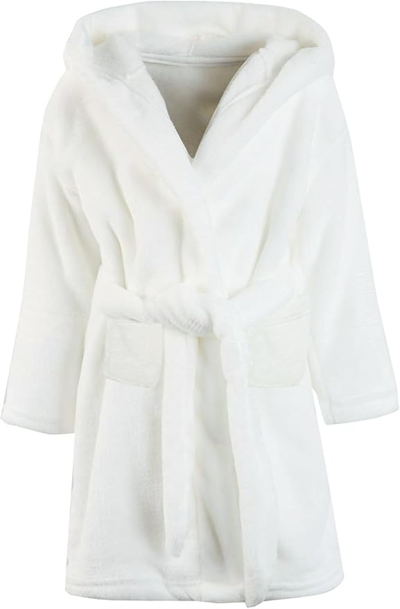 Umeyda Girls & Women Fleece Hooded Robes, Soft Fuzzy Bathrobe Warm Plush Fluffy Bath Robe for Kids Womens