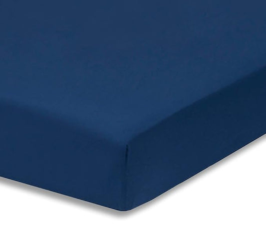 Everyday Kids Fitted Crib Sheet, 100% Soft Breathable Microfiber Baby Sheet, Fits Standard Size Crib Mattress 28in x 52in, Navy Nursery Sheet