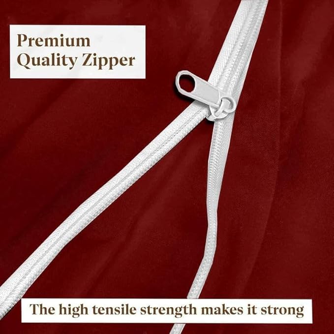 Mattress Protector Crib Size 100% Waterproof Zippered Cover, 6 Inches Deep, Six-Sided Mattress Encasement for Bed, Zipper Closure Style (Burgundy)