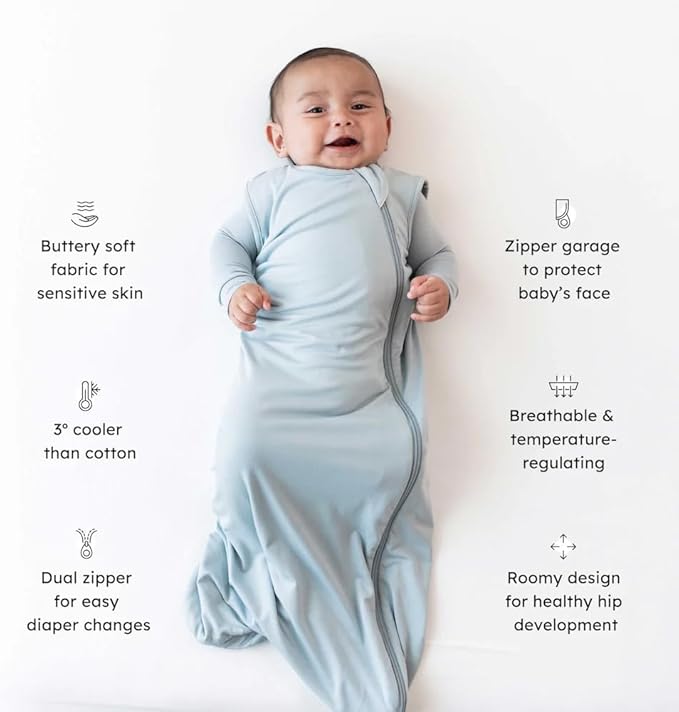 KYTE BABY Unisex Sleep Bag for Babies and Toddlers, 97% Rayon Made From Bamboo, 3% Spandex, 0.5 Tog (XL, Fog)