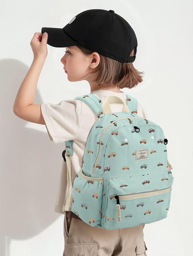 Corduroy Kids Backpack for Boys 6-10: Boys Backpacks for Elementary Kindergarten 15” H Fit Folder