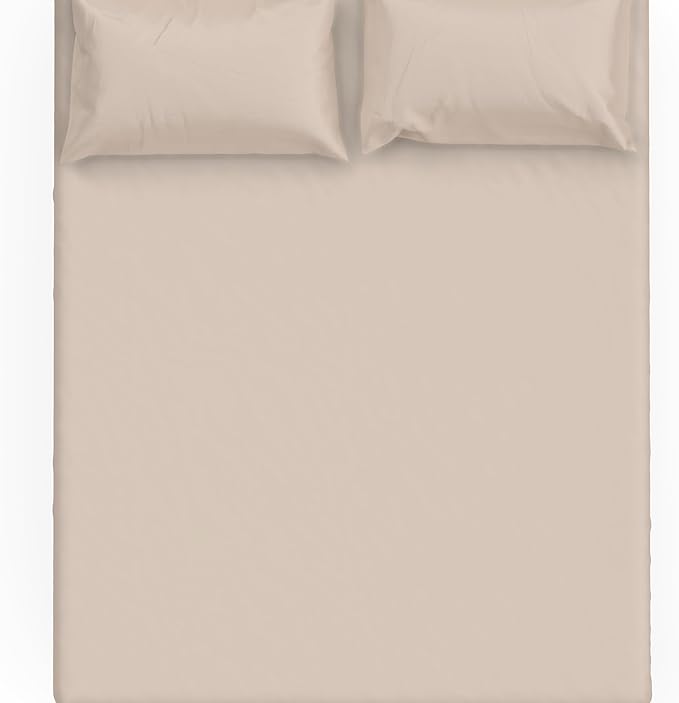 MakeMake Organics Organic Queen Fitted Sheet Set GOTS Certified Organic Cotton Fitted Sheet with 2 Pillowcase Ultra Soft Non Toxic Breathable Hypoallergenic Colorful Neutral (Queen, Solid Pecan)