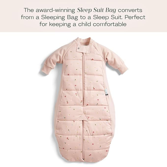 ergoPouch Sleep Suit Bag 3.5 TOG – Baby Sleep Sack & Wearable Blanket, 2-in-1 Convertible Sack to Suit with Legs for Safe Movement, Regulates Temperature Overnight, Unisex (3-12 Months, Daisies)