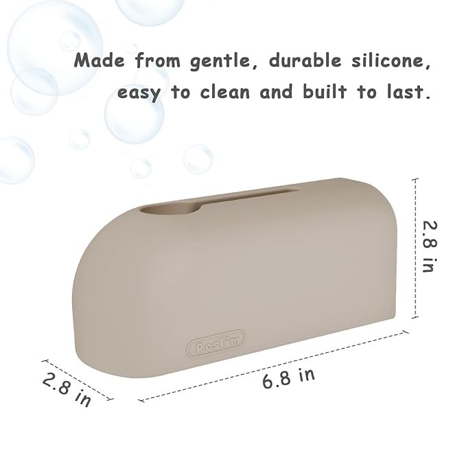 Faucet Cover Bathtub, Soft Silicone Tub Spout Cover, Faucet Protector for Kids, Bath Spout Guard for Bathtubs, Bathroom Tub Faucet Cover, Water Spout Cover for Child Safety, Universal Fit（Taupe）