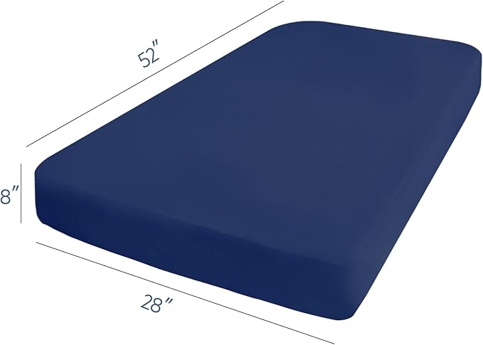 Stretchy Crib Sheets for Boys or Girls, 4 Pack Baby Fitted Crib Sheets Neutral for Standard Crib and Toddler Mattress 52" x 28", Soft and Breathable, Grey & Navy Blue