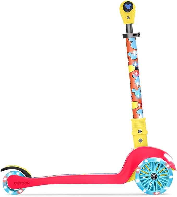 Jetson Character Kids Kick Scooter, LED Lights on Stem & Light-Up Wheels, Lightweight Frame, Height-Adjustable Handlebar, Lean-to-Steer System, Easy-Fold Mechanism