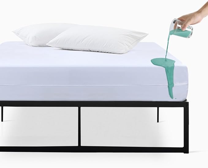 Twin Size Zippered Mattress Encasement - Waterproof Mattress Protector Zippered - 6-Sided Mattress Cover with Zipper for Complete Protection - Soft, Noiseless, Machine Washable