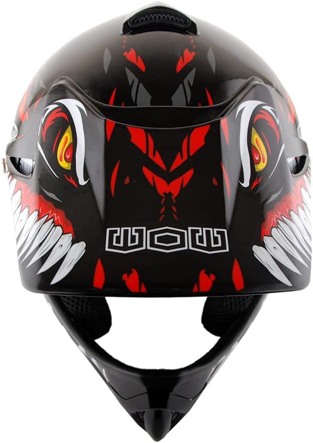 WOW Youth Kids Motocross BMX MX ATV Dirt Bike Dianosour Helmet Dragon + Goggles + Martian Youth Glove Bundle: HJOY MG Bundle