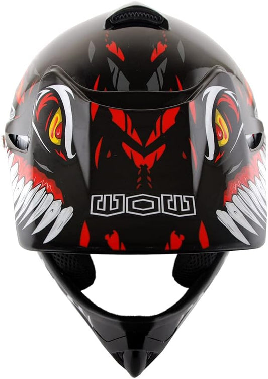 WOW Youth Kids Motocross BMX MX ATV Dirt Bike Dianosour Helmet Dragon + Goggles + Martian Youth Glove Bundle: HJOY MG Bundle
