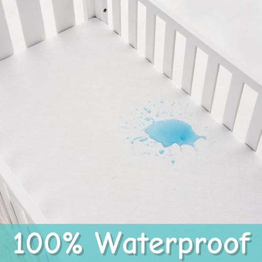 American Baby Company Waterproof Fitted Mini Crib Mattress Protector 38" x 24" - Quilted, Noiseless, Ultra-Soft & Breathable Pack n Play and Mini Crib Mattress Cover