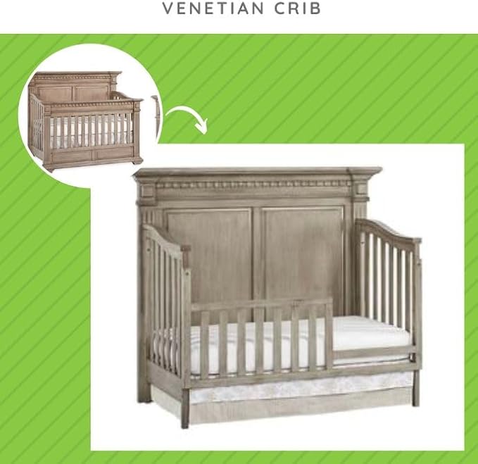 Toddler Bed Safety Guard Rail for Kingsley & Centennial Convertible Cribs - Solid Wood Rail for Convertible Crib to Toddler Bed Conversion - Safety Bed Rail for Children (Driftwood)