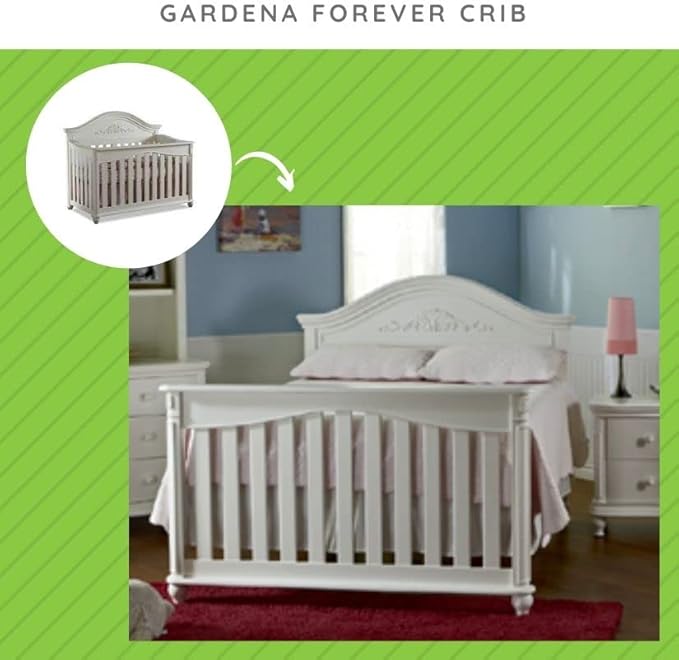 Full-Size Conversion Kit Bed Rails #1216 for Pali Convertible Cribs - Solid Wood Rail - Toddler and Adult Bed Rail for Full-Size Beds - Essential Nursery & Baby Furniture (White)