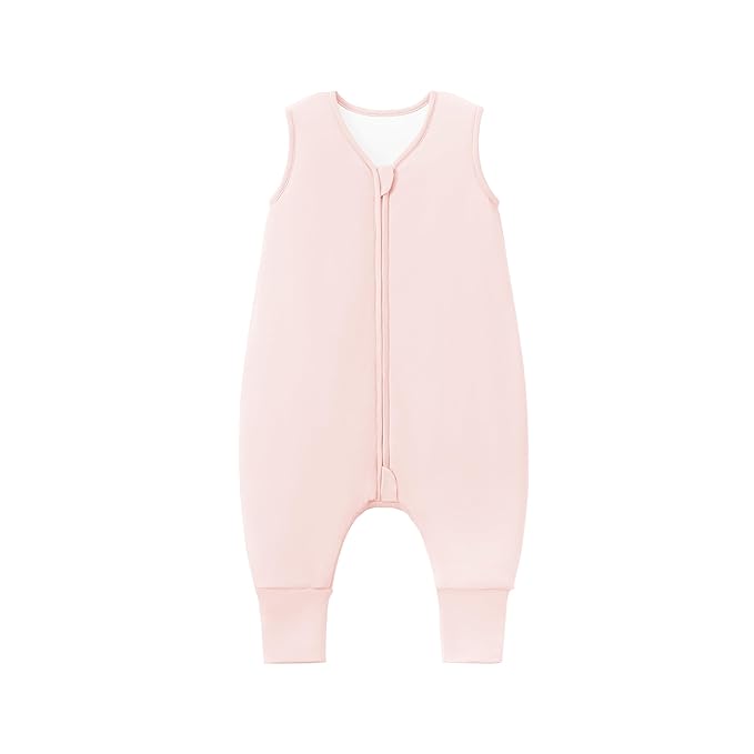 Baby/Toddler Sleep Sack with Legs, Rayon from Bamboo 95% + 5% Spandex, 1.0 TOG, 2‑Way Zipper Sleeping Bag, Walker‑Friendly 18-36M Pink