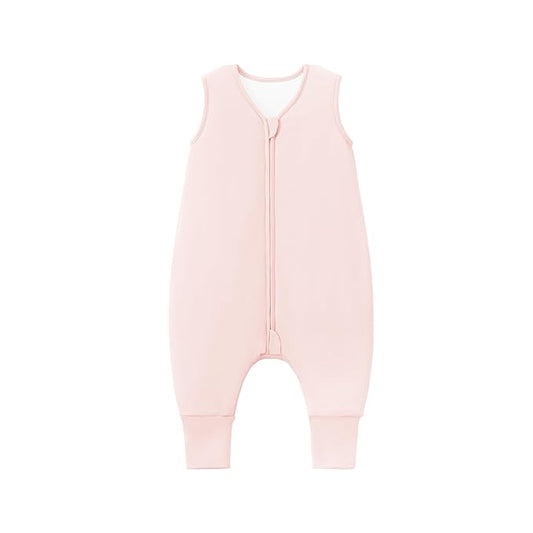 Baby/Toddler Sleep Sack with Legs, Rayon from Bamboo 95% + 5% Spandex, 1.0 TOG, 2‑Way Zipper Sleeping Bag, Walker‑Friendly 18-36M Pink