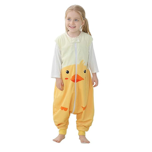 MICHLEY Toddler Sleeping Sack with Feet Newborn Infant Sleeveless Sleeping Bag 2-way Zipper Baby Wearable Blanket for Walkers,Duck,1-3T
