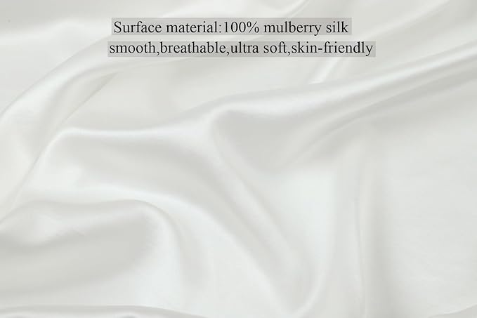 Knlpruhk Silk Fitted Crib Sheet 28" x 52" Surface (100% Pure Mulberry Silk) – 9" Deep Pocket (Satin) for Baby Hair 19 Momme 6A High Grade Fibers Ultra Soft Smooth Breathable White