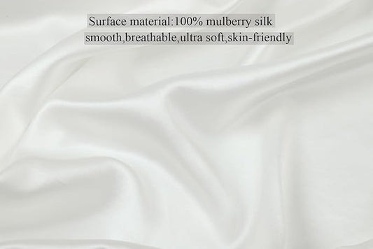 Knlpruhk Silk Fitted Crib Sheet 28" x 52" Surface (100% Pure Mulberry Silk) – 9" Deep Pocket (Satin) for Baby Hair 19 Momme 6A High Grade Fibers Ultra Soft Smooth Breathable White