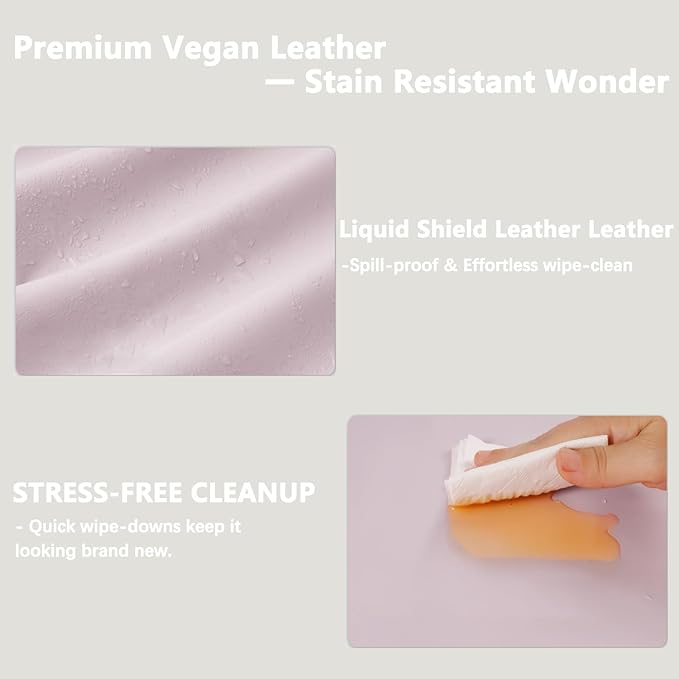 Vegan Leather Bassinet Sheets for Baby, Waterproof Wipeable, Extra Thick & PortableFit for Hourglass Oval Rectangular Cradle Pad Sheets, Standard Cradle Safe Sheets for Baby Boys Girls 32"x16"(Pink)