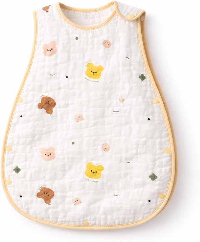 Baby Sleep Sack, Organic Cotton Wearable Blanket, Sleeveless Adjustable Sleeping Bag