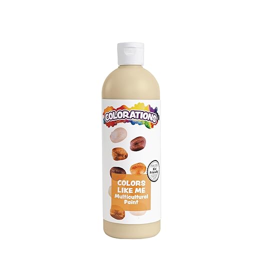 Colorations Washable Multicultural Paint, Color Like Me, 16 fl oz Bottle, Beige Skin Color, Kids Paint, Art Supplies, Diversity, Skin Tones, Multi-ethnicity, Multi Cultural