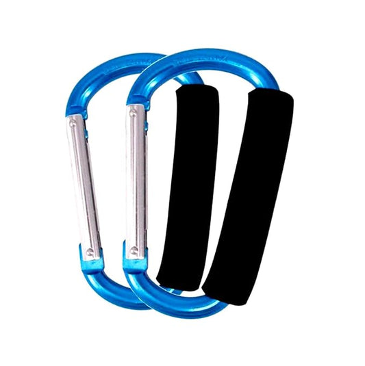 BanYakong Stroller Hooks by Baby,2 pcs Carabiner Stroller Hook Organizer for Hanging Purses, Diaper Bag, Shopping Bags. Clip Fits Single/Twin Travel Systems, Car Seats and Joggers(Sky Blue)