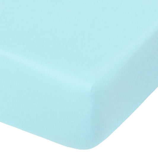 NTBAY 100% Brushed Microfiber Fitted Crib Sheet, Super Soft and Cozy 28x52 Crib Sheet for Standard Crib and Toddler Mattresses, Boys, Girls, Unisex, Aqua, 28x52 Inches