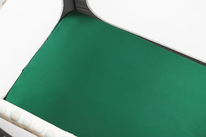 Knlpruhk Silk Pack and Play Sheet/Mini Crib Sheet 27" x 39" Surface (100% Pure Mulberry Silk) – 5" Deep Pocket (Satin) for Baby Hair 19 Momme 6A High Grade Fibers Ultra Soft Smooth Dark Green