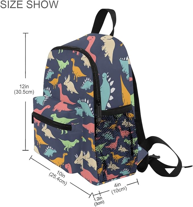 Cute Kids Back Pack Colorful Dinosaur Todder Backpack Lightweight Preschool Kindergarten Book Bag Practical and Durable Daycare Bag for Travel,Toys